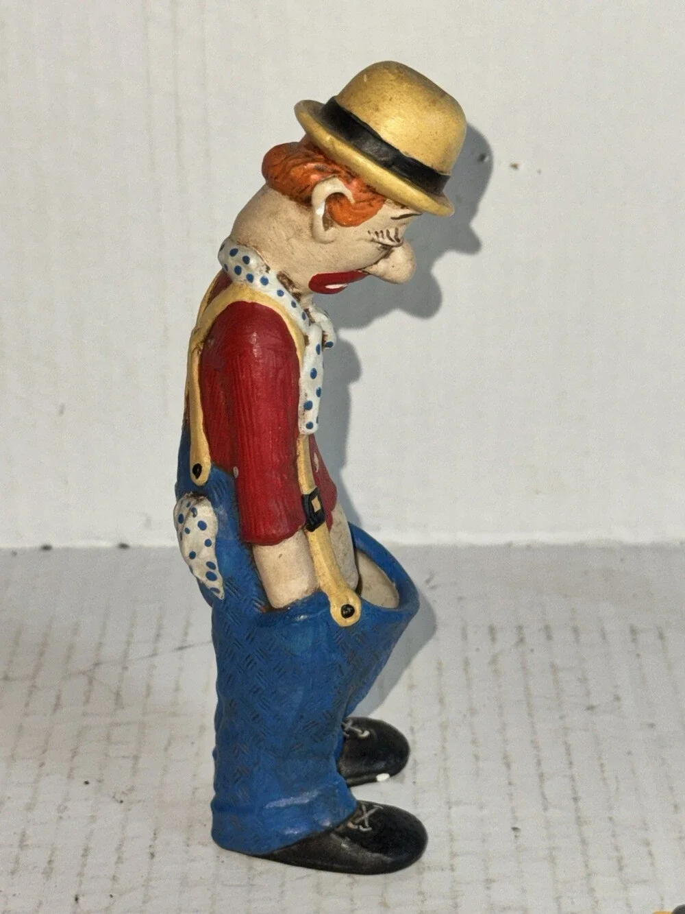 Vintage Ceramic Sad Clown Planter Vase 6” Figural Cactus Planter Mid Century